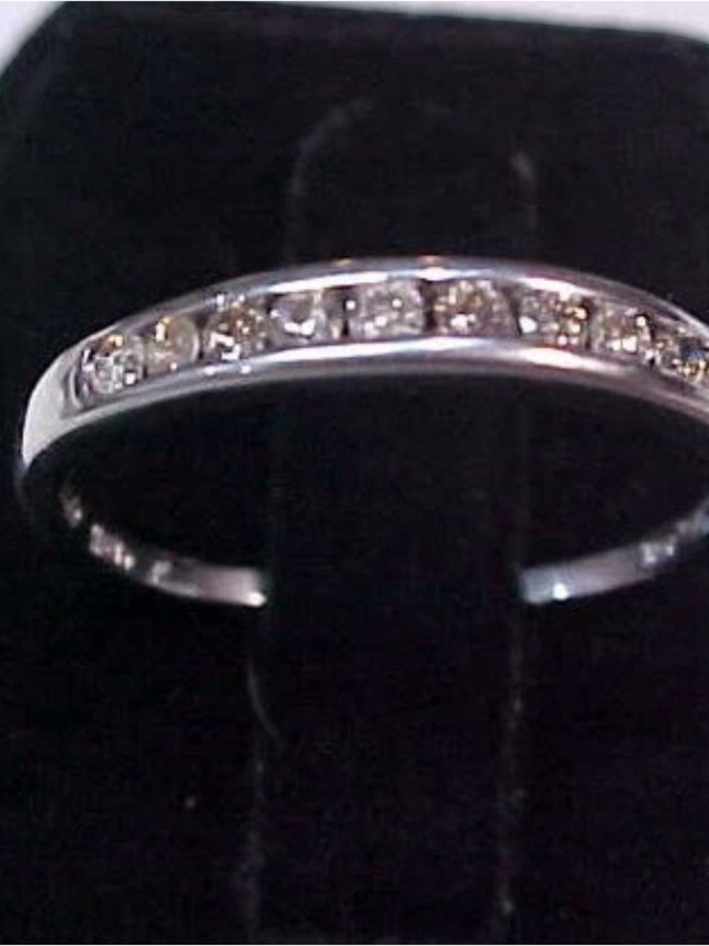 10K White Gold Natural Diamond Channel Set Band Ring Size 7.75